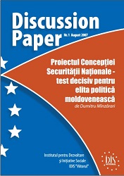 The Project of a Concept of National Security - Decisive Test for the Moldovan Political Elite